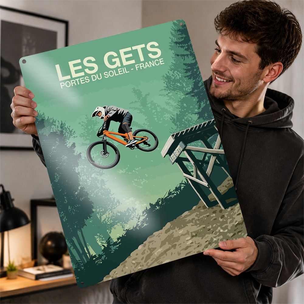 Mountain Biking Europe - Постер с принтом «Горный велосипедный прыжок»
